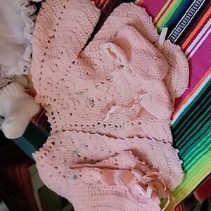 1940-50's Crochet   aby Sweater  Bonnet and Booties
